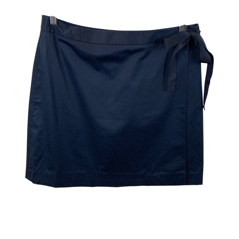 NWT Brooks Brothers 12P Navy Blue Wrap Mini Skirt Ribbon Tie Preppy Classic